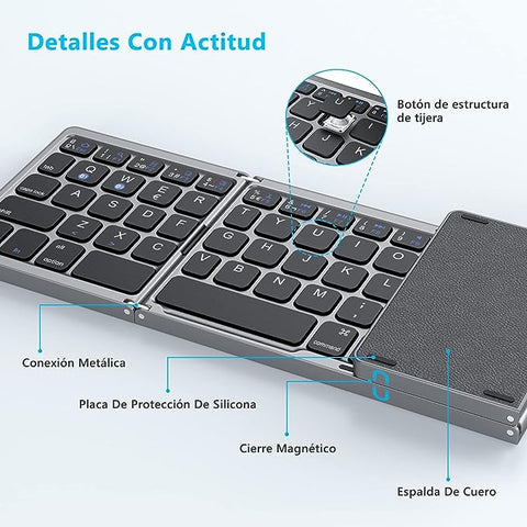 TECLADO INALAMBRICO PORTATIL PLEGABLE